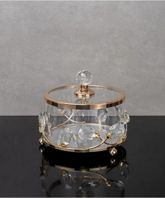 ZEYVE STONE-DECORATED ACRYLIC CASE SUGAR BOWL 20x20x15cm. 